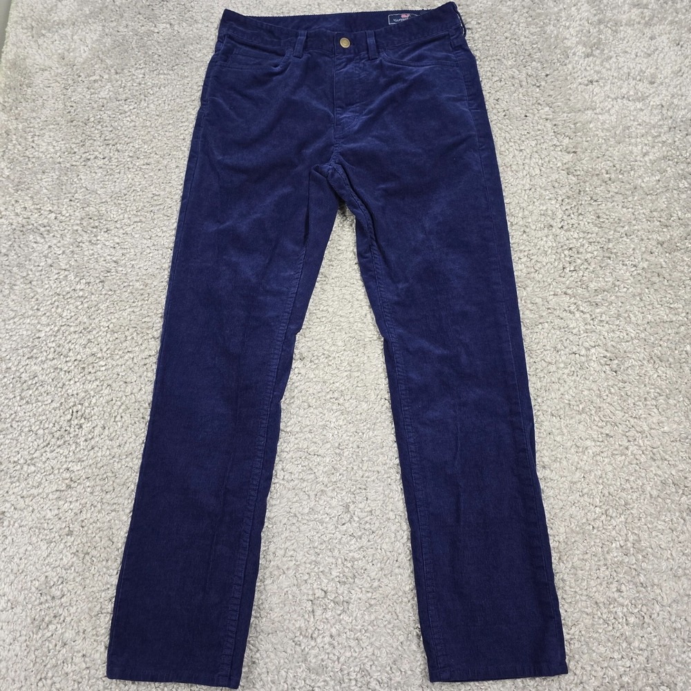 Vineyard Vines Mens Corduroy Straight Leg Pants Size 30x30 Navy‎ Preppy Classic